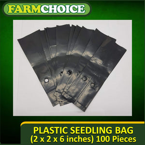 Plastic Seedling bag / Planters bag for plants (Size: 2 x 2 x 6 inches) 100 pcs